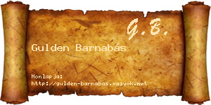 Gulden Barnabás névjegykártya